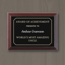 Die Phantastischste Oncle Award-Plaque
