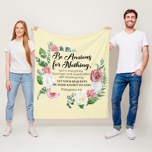 Die Philippinen 4:6 Fürchten Sie auf nichts Floral Fleecedecke (Beispiel)