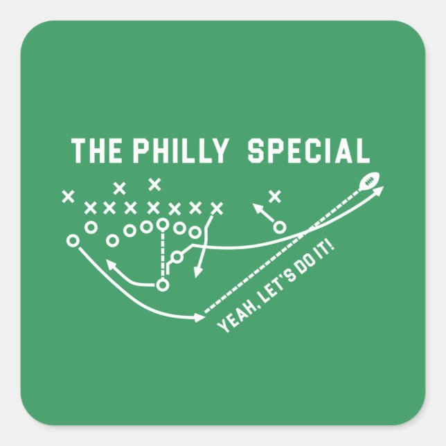 Die Philly Special - Ja, machen wir es Quadratischer Aufkleber (Vorderseite)