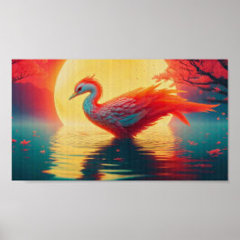 Die Phoenix-Aufladung im Mondlicht Poster