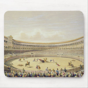 Die Piazza de Toros von Madrid, 1865 (Farbelitho) Mousepad