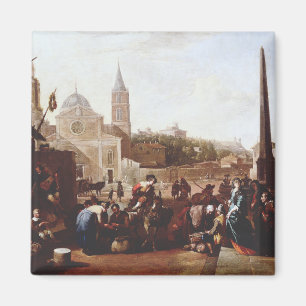 Die Piazza del Popolo in Rom von Johannes Lingelba Magnet