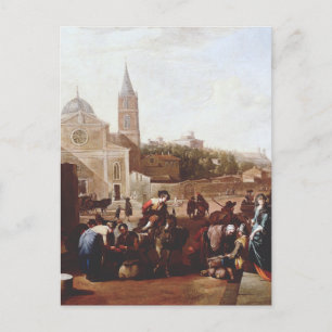 Die Piazza del Popolo in Rom von Johannes Lingelba Postkarte