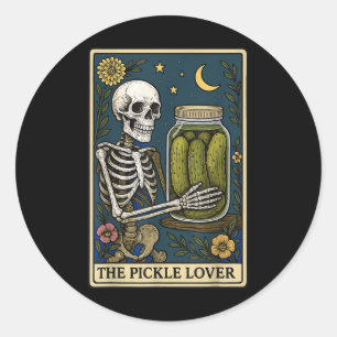 Die Pickle-Lover-Tarot-Karte Runder Aufkleber