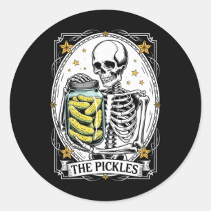Die Pickles-Tarot-Karte Skelett Canning Saison Gar Runder Aufkleber
