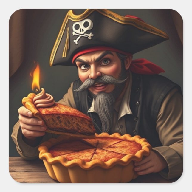 Die "PIErate" Quadratischer Aufkleber (Vorderseite)