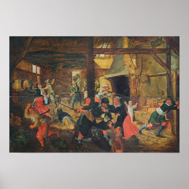 Die Pillage eines Bauernhofs Poster (Vorne)