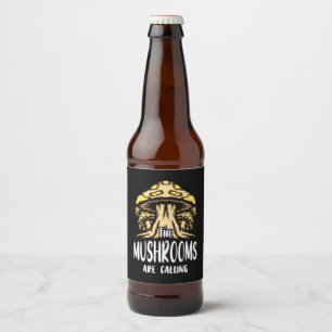 Die Pilze rufen Bierflaschenetikett