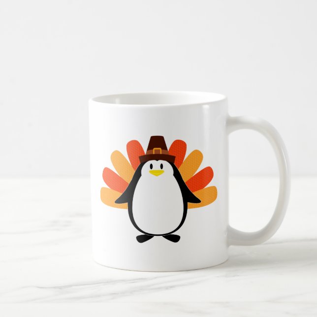 Die Pinguin-Pilger-Türkei Brei-oben Kaffeetasse (Rechts)