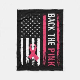 Die Pink Ribbon American Flag Breast Cancer Awaren Fleecedecke