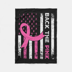 Die Pink Ribbon American Flag Breast Cancer Awaren Fleecedecke