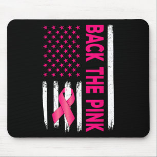 Die Pink Ribbon American Flag Breast Cancer Awaren Mousepad