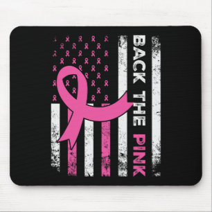 Die Pink Ribbon American Flag Breast Cancer Awaren Mousepad