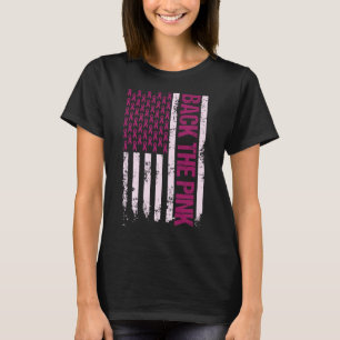 Die Pink Ribbon American Flag Breast Cancer Awaren T-Shirt