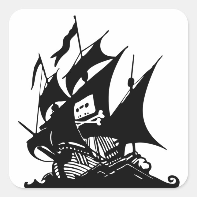 Die Piratenbucht Quadratischer Aufkleber (Vorderseite)