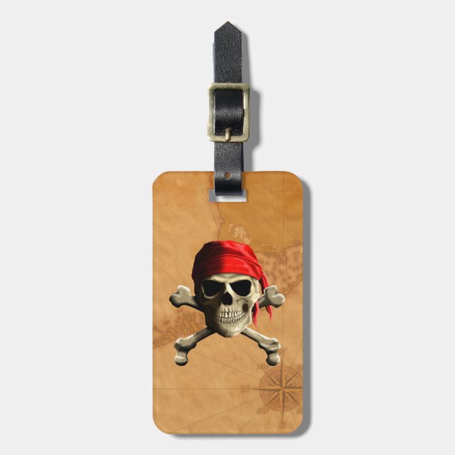 Die Piratenflagge-Piraten-Karte Gepäckanhänger (Vorderseite vertikal)