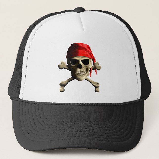 Die Piratenflagge Truckerkappe (Vorderseite)