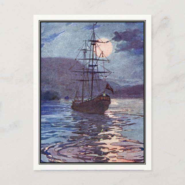 Die Piratenflagge von Alice B. Woodward Postkarte (Vorderseite)