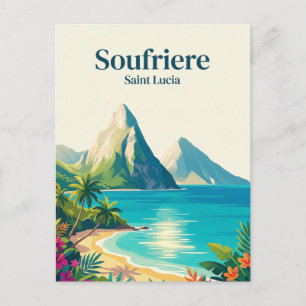 Die Pitons Saint Lucia Postkarte