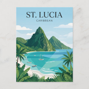 Die Pitons Saint Lucia Postkarte