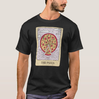 Die Pizza Food Tarot Card Retro Vintag Cool T-Shirt