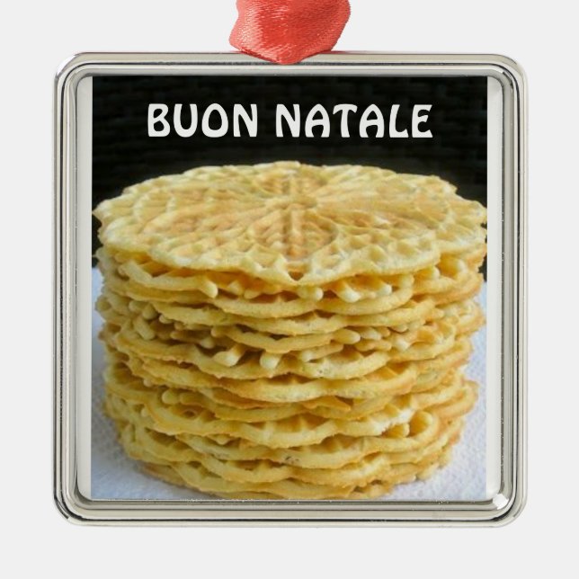 "DIE PIZZELLE" ITALIENISCHE CHRISTMAS-ORNATION SILBERNES ORNAMENT (Vorne)