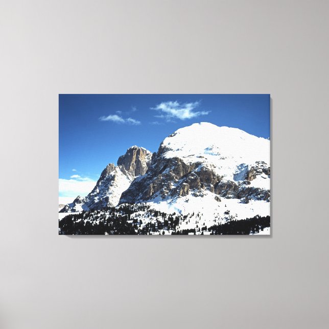 Die Plattkofel und die Langkofel Italien Ferienkar Leinwanddruck (Vorderseite)