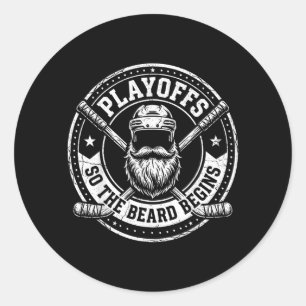 Die Playoffs Der Bart Beginnt Eishockeyliebhaber Runder Aufkleber