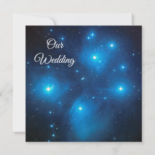 Die Plejaden in der blauen kosmischen Hochzeit Einladung