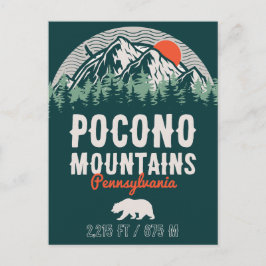 Die Poconos Pennsylvania PA Berggeschenk Retro Postkarte