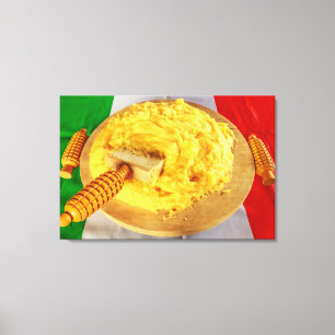 Die Polenta Ein typisches Rezept auf Leinwanddruck