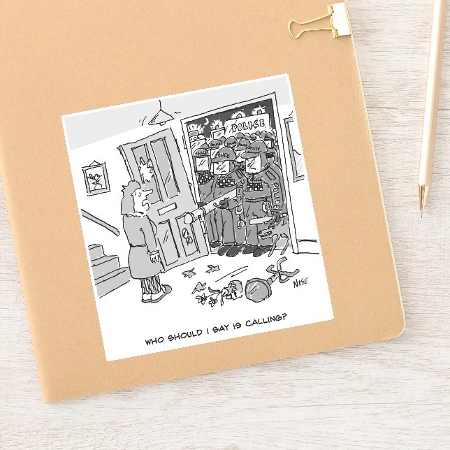 Die Polizei hat ein Haus geritten Aufkleber (Notizbuch)