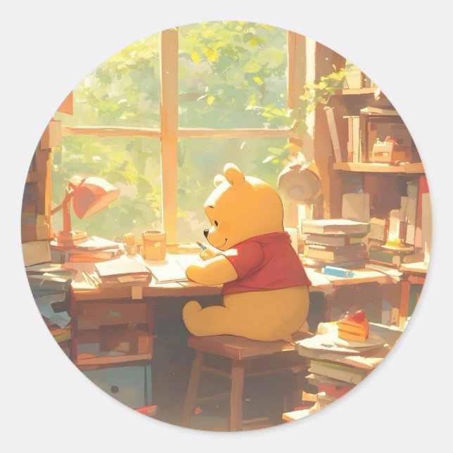 Die Pooh-Bücher gewinnen Runder Aufkleber (Vorderseite)