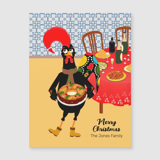 Die portugiesische Rooster-Liebe King Cake-Karte Magnetkarte (Vorderseite)
