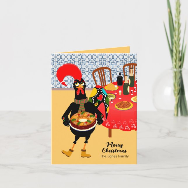 Die portugiesischen Rooster-Lieben King Cake Karte (Vorderseite)