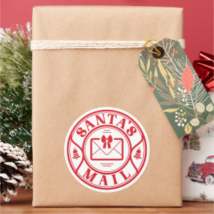 Die Post des Weihnachtsmannes Runder Aufkleber