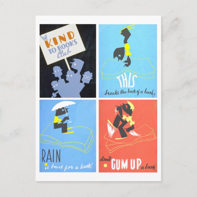 Die Poster-Serie "Be kind to Books Club" Postkarte (Vorderseite)