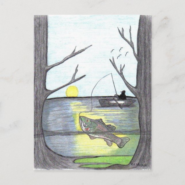 " Die Postkarte des Fisherman (Vorderseite)