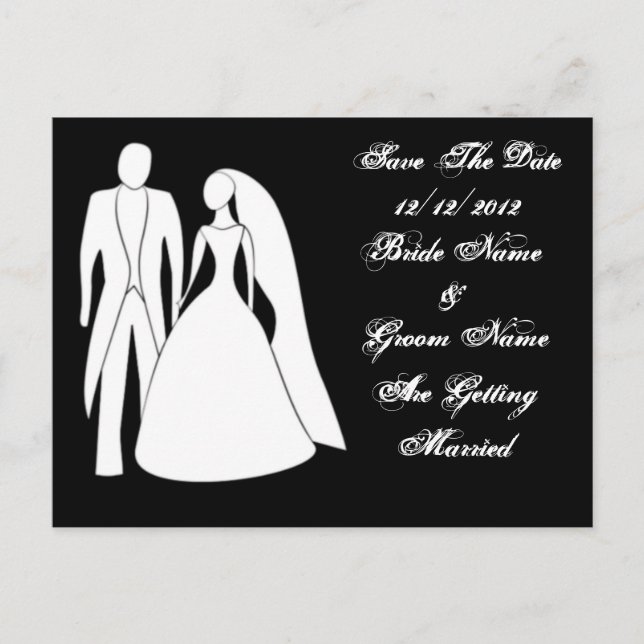 Die Postkarte für das Hochzeitdatum gerettet (Vorderseite)