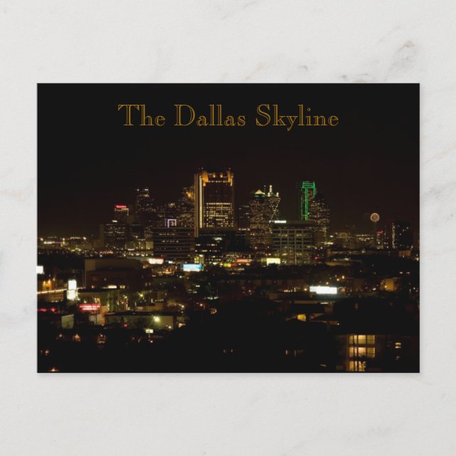 Die Postkarte von Dallas Skyline (Vorderseite)