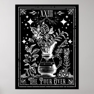 Die Pour over Coffee Tarot Card Poster