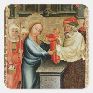 Die Präsentation Christi im Tempel Quadratischer Aufkleber