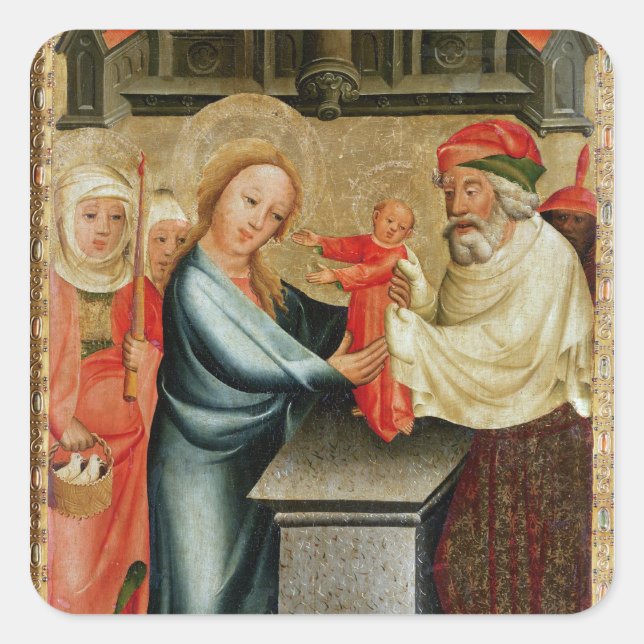 Die Präsentation Christi im Tempel Quadratischer Aufkleber (Vorderseite)
