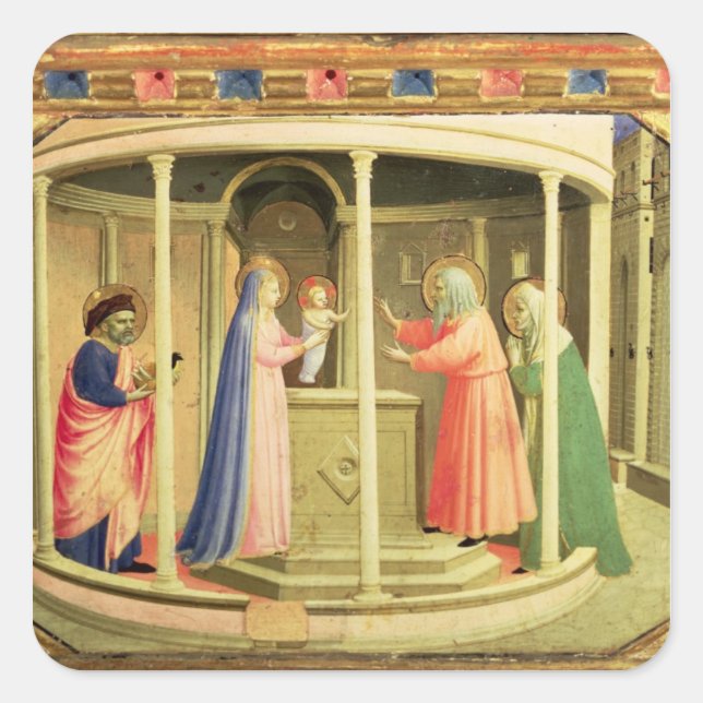Die Präsentation im Tempel Quadratischer Aufkleber (Vorderseite)