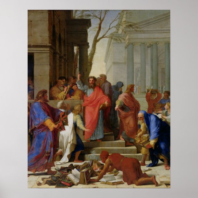Die Predigt von St. Paul in Ephesus, 1649 Poster (Vorne)