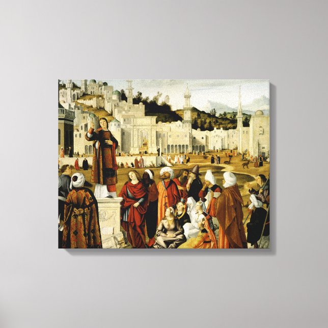 Die Predigt von St. Stephen in Jerusalem Leinwanddruck (Vorderseite)