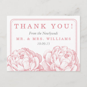 Die Pretty Peony Floral Hochzeitskollektion Ankündigungspostkarte
