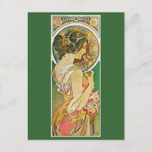 Die Primevere, Mucha Postkarte