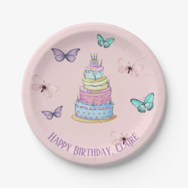 Die Prinzessin des Mädchens Party, Schmetterlinge Pappteller