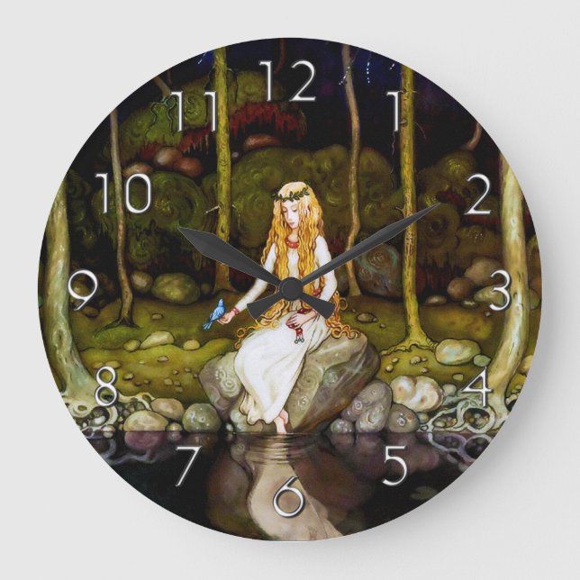 Die Prinzessin im Wald Große Wanduhr (Vorderseite)
